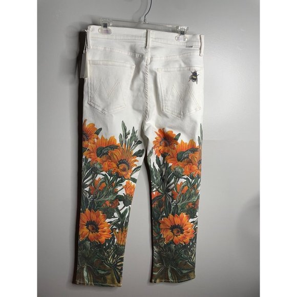 NWT MOTHER Water for Flowers High Waisted Rider Ankle White Jeans Size 24 $298 - Picture 7 of 8